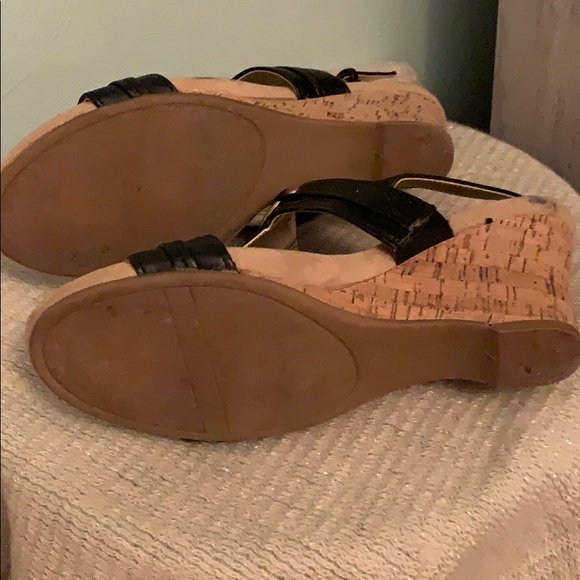 Anne Klein / gold accent cork wedge - Picture 7 of 7